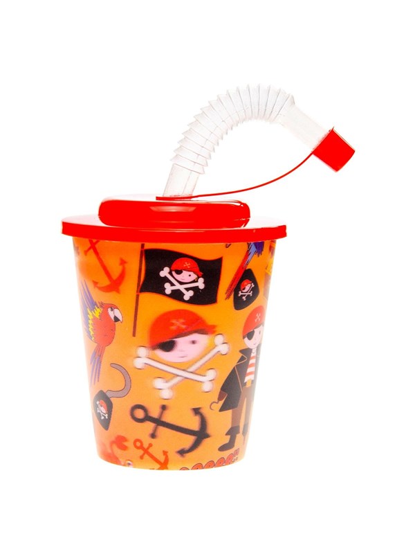 LG-Imports Cup with Lid and Straw Pirate 12 pcs.