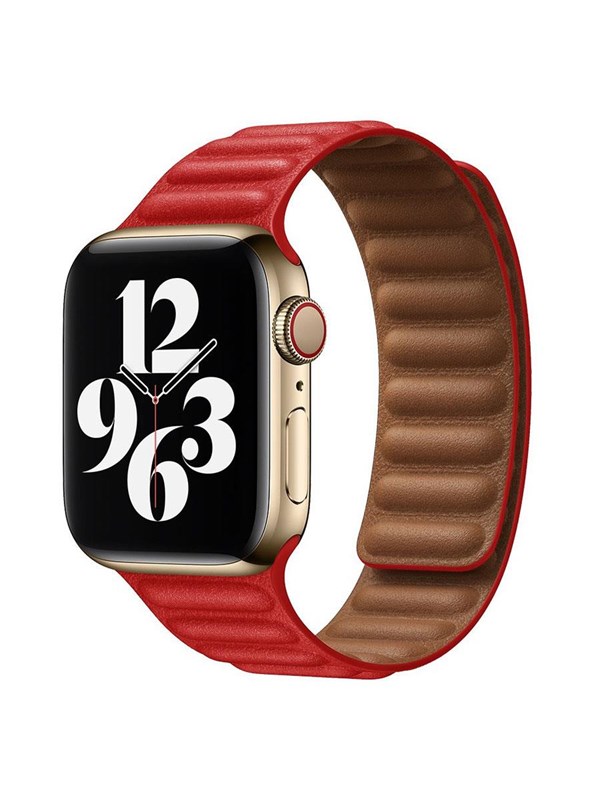 Lippa Apple Watch magnetisk læderrem 42/44/45/49 - Red