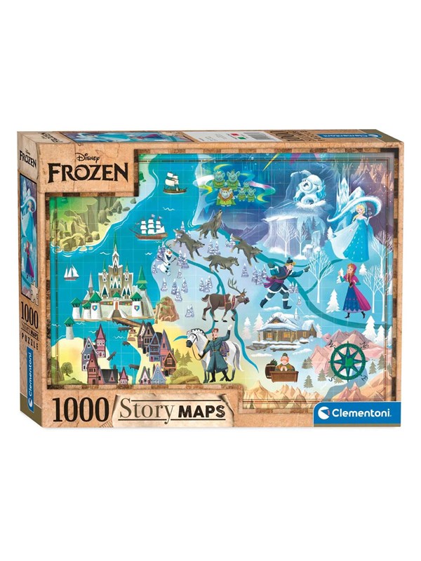 Clementoni Puzzle 1000 Pieces Story Maps Frozen Floor Gulv