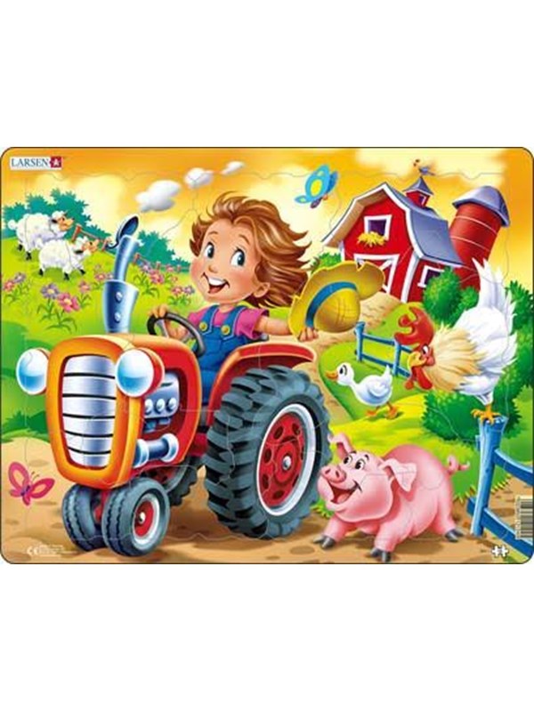 Larsen Puzzles Puzzle Child on tractor - 15 pieces Maxi (36.5x28.5 cm) Gulv