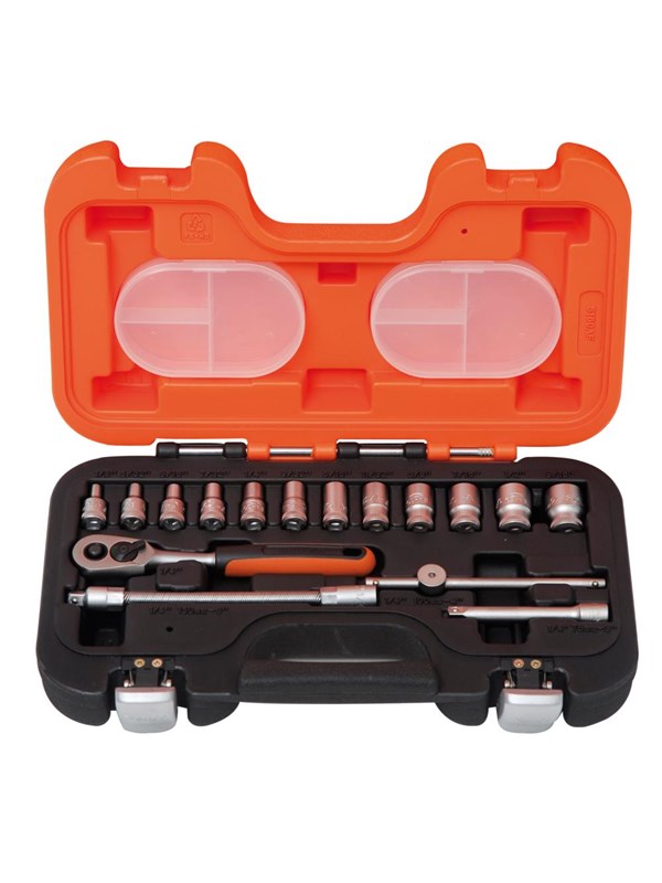 BAHCO 1/4 socket set 16 pcs inch 1/8-9/16