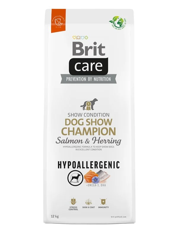 Brit Care Hypoallergenic Adult Dog Show Champion Salmon & Herring - dry dog food - 12 kg