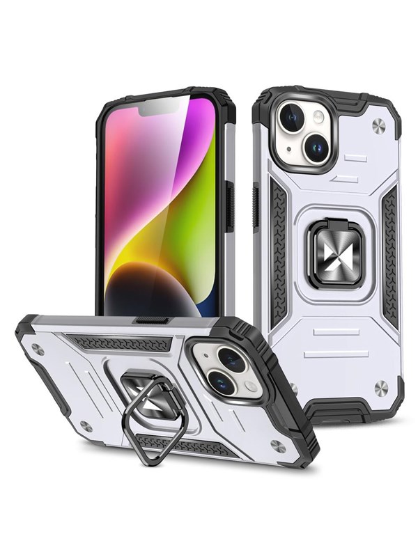 Wozinsky Ring Armor iPhone 15 Plus iPhone 15 Plus Ring Armor Case - Silver
