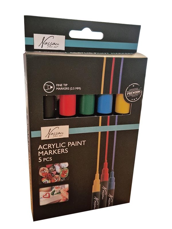 Creative Craft Group Acrylic marker set. 5 pieces in box.