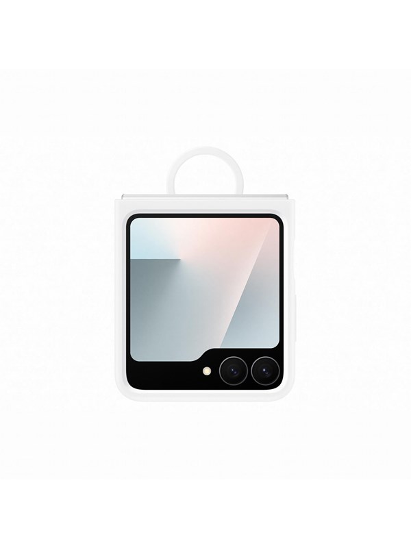 Samsung Silicone Case with Ring for Galaxy Z Flip7 FE | Z Flip6 - White