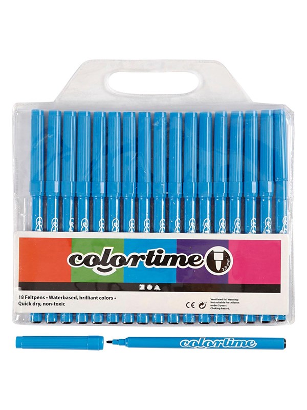 Creativ Company Colortime Tusch Light Blue Markers 18pcs.