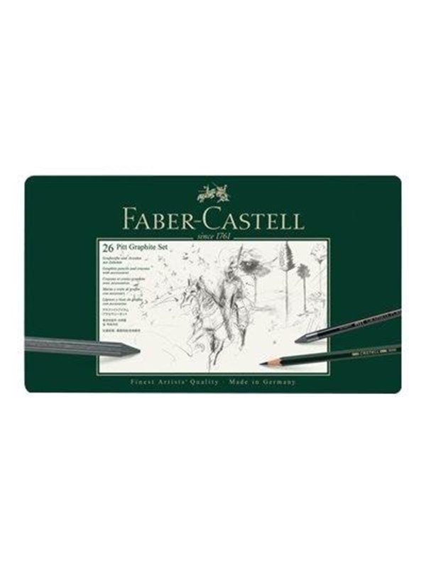 Faber-Castell PITT GRAPHITE - pencil crayon and paint brush set - 2B 2H 3B 4B 6B 8B 9B B HB