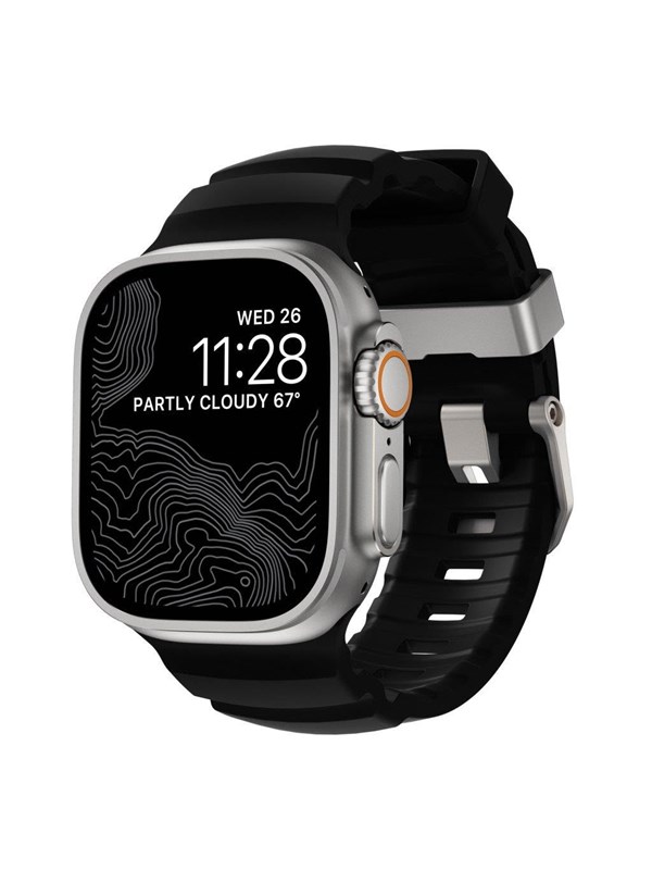 Nomad Rocky Point Band - 46mm/49mm | Carbon Black | Natural Hardware