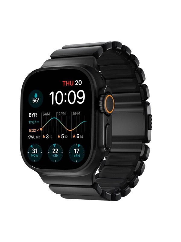 Nomad Stratos Band - 49mm | Black Titanium | Black FKM