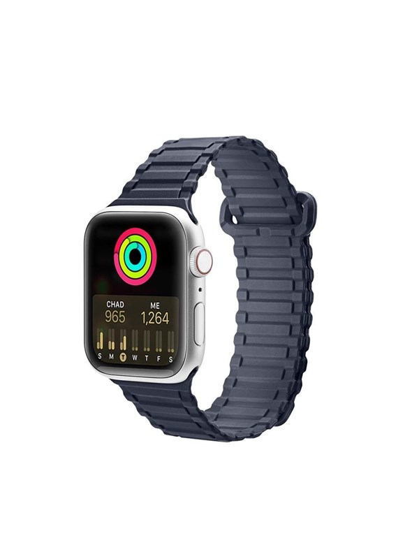 Dux Ducis Strap (Armor Version) Apple Watch SE Strap 9 8 7 6 5 4 3 2 1 (41 40 38 mm) Silicone Magnetic Band Bracelet Blue