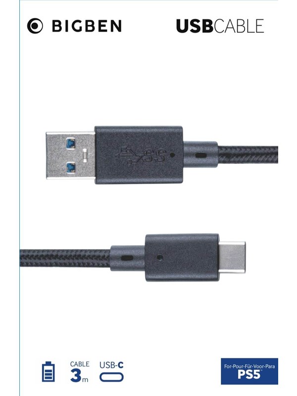NACON USB-Cable for PS5 - 3 m - Miscellaneous Game console charger / data cable - Sony PlayStation 5