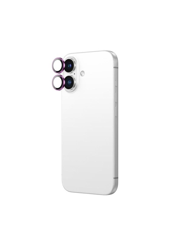 AmazingThing AR Aluminum 2 Lens Glass with Camera Lens Frame for iPhone 16 / 16 Plus - Pink