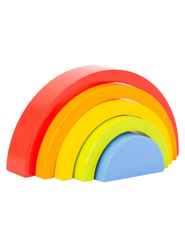 Small Foot - Wooden Building Blocks Rainbow 5dlg.