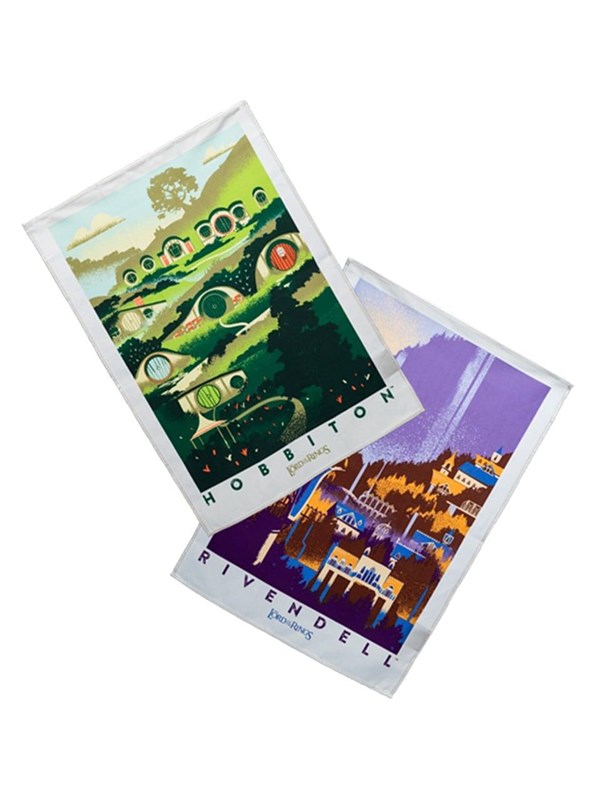 Weta Workshop - The Lord of the Rings - Rivendell & Hobbiton Tea Towel Set of 2 - Håndkle