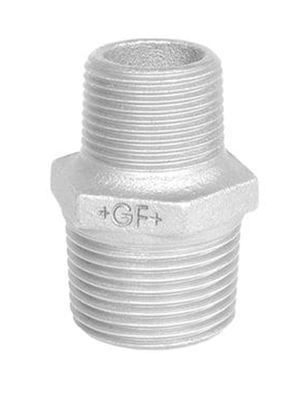 +GF+ Hexagon nipple galvanized reducing 2 x 1 1/4