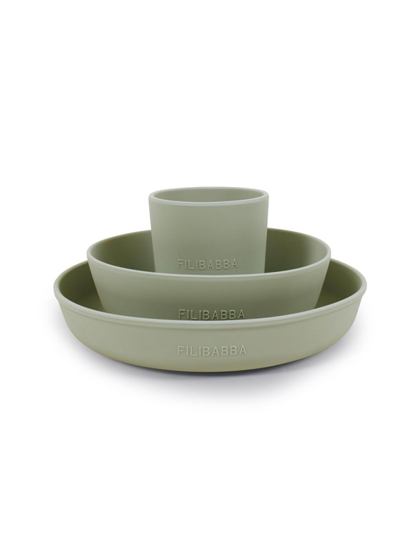 Filibabba Silicone dinner set - Green