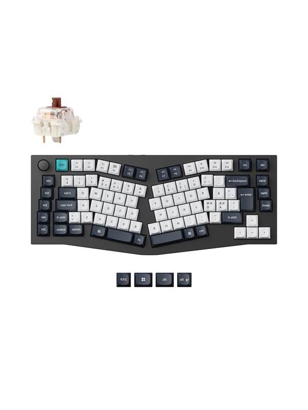 Keychron Q10 MAX 75% (Alice Layout) - Gateron Jupiter Brown - Gamingtastatur - Uten numpad - Nordisk - Blå