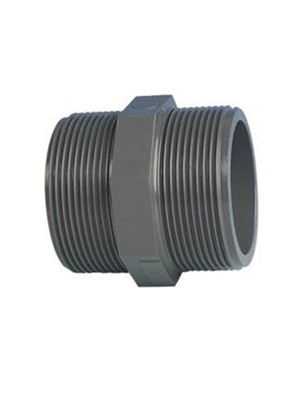 +GF+ Reducing nipple tp pvc grey 1 1/2" x 1 1/4"