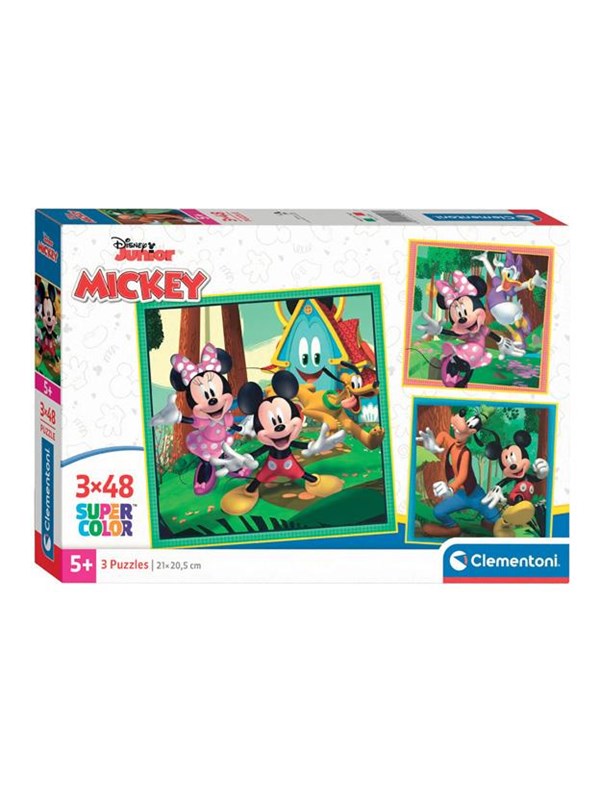 Clementoni Jigsaw Puzzle Super Color Square Mickey and Friends 3x48pcs. Gulv