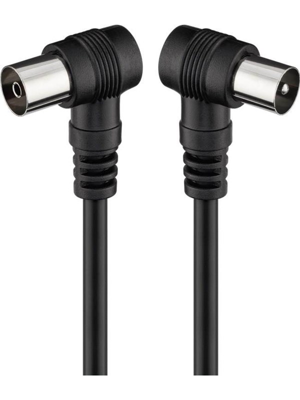 Pro Angled antenna cable (<70 dB) 2x shielded 1.5m
