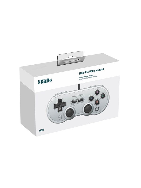 8BitDo SN30 Pro USB Gamepad Gray Edition - Wired Controller - Nintendo Switch