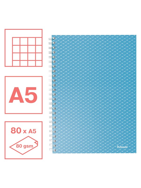 Esselte  Colour'Breeze A5 Notebook squared wirebound Blue