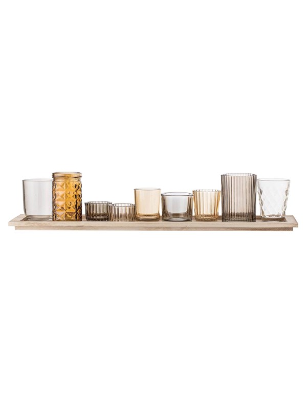 Bloomingville Sanga Tray w/Votive - Dark Brown - Set of 10