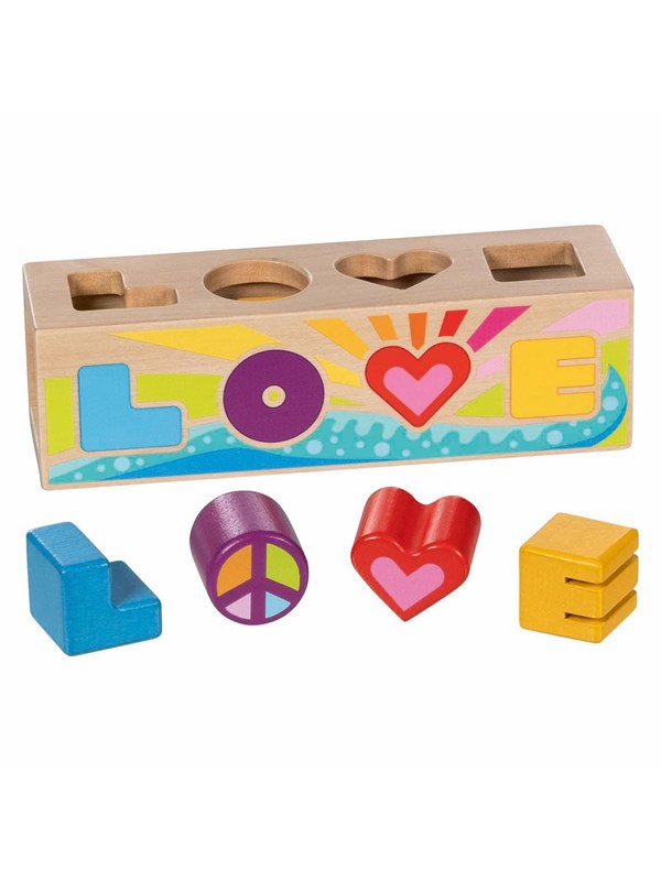 Goki Wooden Sorting Box Shape Sorter Love