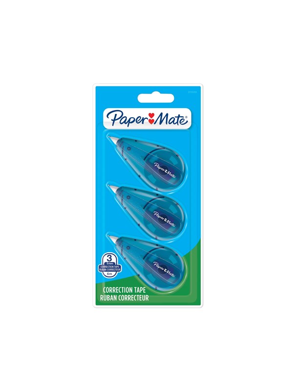 Paper Mate Liquid Paper DryLine Mini Correction Tape | 5mm x 6m | Blue | 3 Count