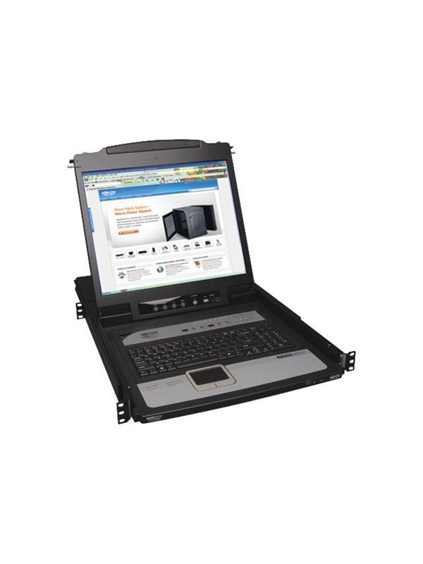 19" Tripp Lite Eaton Series 8-Port Rack Console KVM Switch built in IP w/ 19" LCD 1U