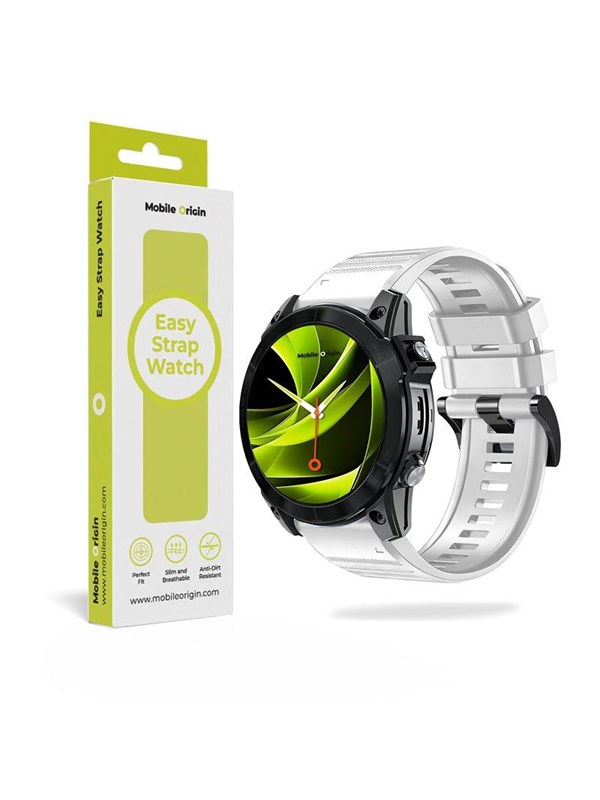 Mobile Origin Easy Strap Silicone Watch 20mm White