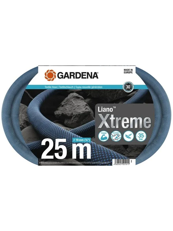 Gardena Textile hose Liano™ Xtreme 19 mm (3/4") 25 m, set
