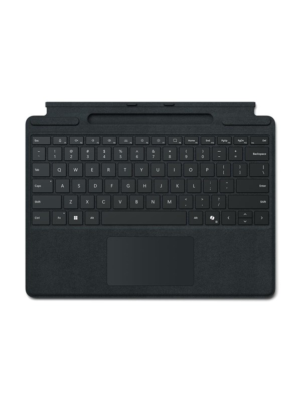 Microsoft Surface Pro Keyboard - keyboard - with trackpad accelerometer Surface Slim Pen 2 storage and charging tray - QWERTY - Spanish - black Input Device - Tastatur - Spansk - Svart