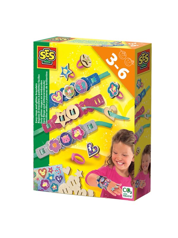 SES Creative Easy Glitter Rings and Bracelets