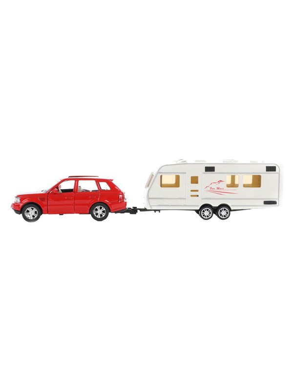 Toi-Toys - Metal Pull-back Car with Caravan 1:48