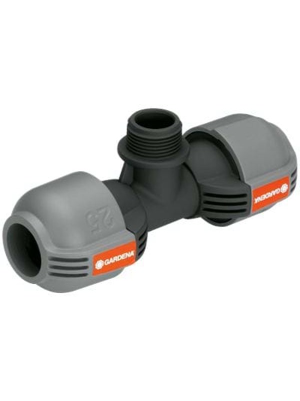 Gardena T-stykke 25 mm x 3/4" med hann-gjenger