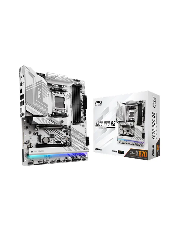 ASRock X870 PRO RS Hovedkort - AMD X870 - AMD AM5 socket - DDR5 RAM - ATX