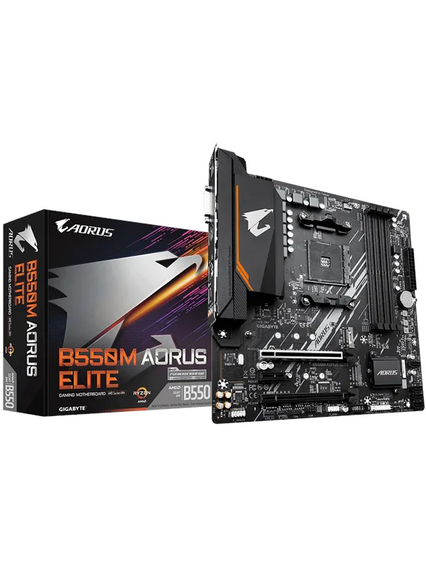 GIGABYTE B550M AORUS ELITE Hovedkort - AMD B550 - AMD AM4 socket - DDR4 RAM - Micro-ATX