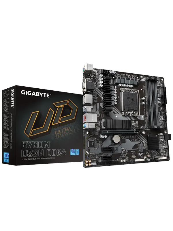 GIGABYTE B760M DS3H DDR4 Hovedkort - Intel B760 - Intel LGA1700 socket - DDR4 RAM - Micro-ATX