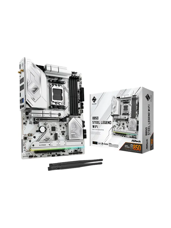 ASRock B850 Steel Legend WiFi Hovedkort - AMD B850 - AMD AM5 socket - DDR5 RAM - ATX