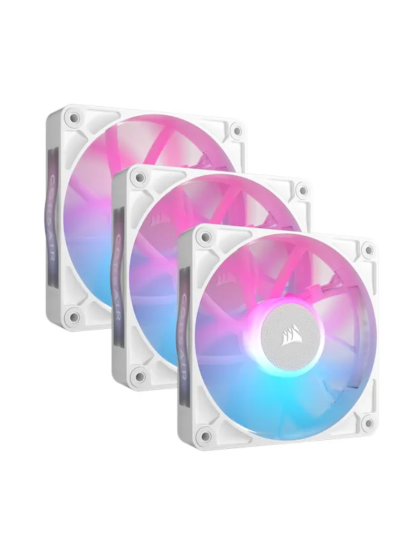 Corsair iCUE LINK RX120 RGB 3-pack - Kabinettvifte - 120mm - Hvit med RGB-lys - 36 dBA