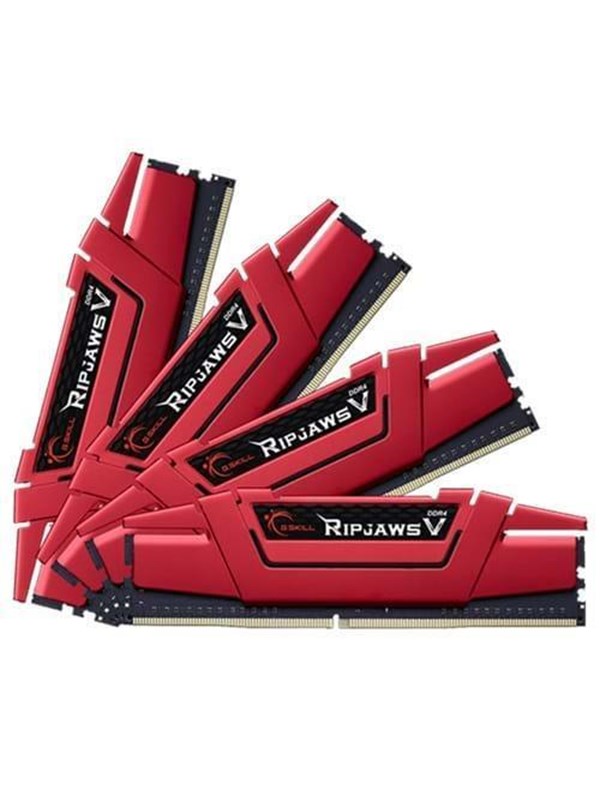 G.Skill Ripjaws V DDR4-2666 - 32GB - CL19 - Quad Channel (4 pcs) - Intel XMP - Rød