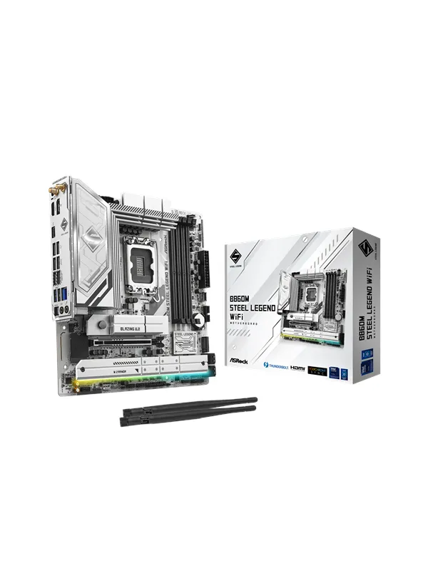 ASRock B860M Steel Legend WiFi Hovedkort - Intel B860 - Intel LGA1851 socket - DDR5 RAM - Micro-ATX