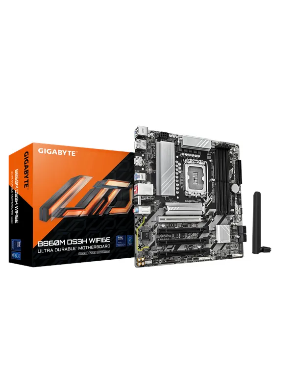 GIGABYTE B860M DS3H WIFI6E Hovedkort - Intel B860 - Intel LGA1851 socket - DDR5 RAM - Micro-ATX