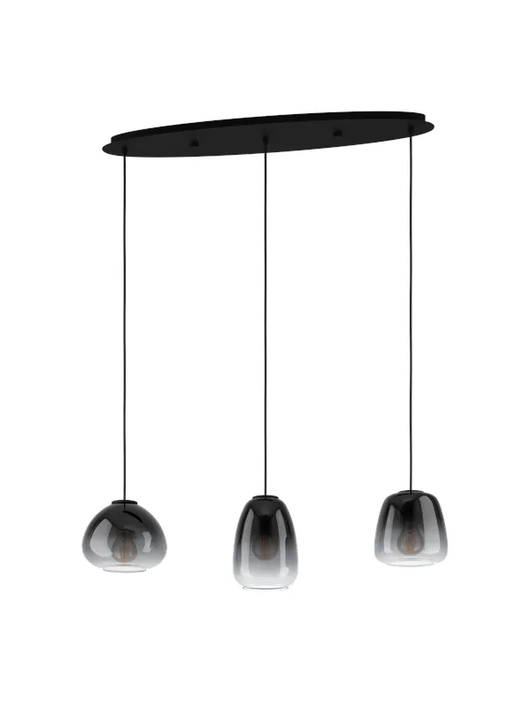 EGLO AGUILARES long table pendant oak/smoke