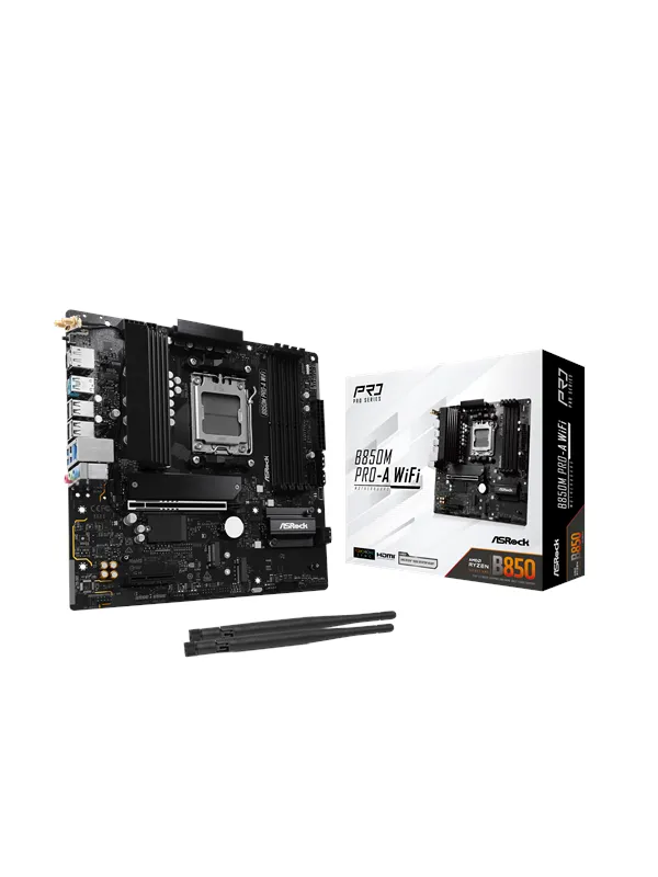 ASRock B850M Pro-A WiFi Hovedkort - AMD B850 - AMD AM5 socket - DDR5 RAM - Micro-ATX