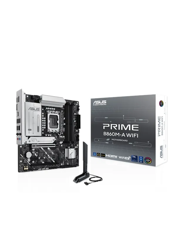 ASUS PRIME B860M-A WIFI Hovedkort - Intel B860 - Intel LGA1851 socket - DDR5 RAM - Micro-ATX