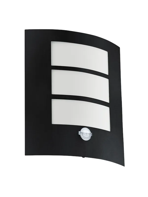 EGLO CITY outdoor wall lamp with sensor black