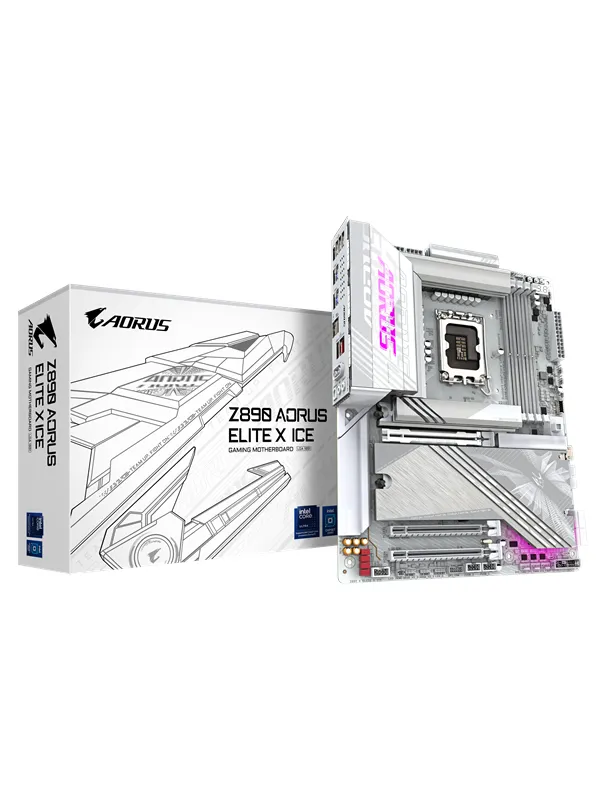 GIGABYTE Z890 AORUS ELITE X ICE Hovedkort - Intel Z890 - Intel LGA1851 socket - DDR5 RAM - ATX