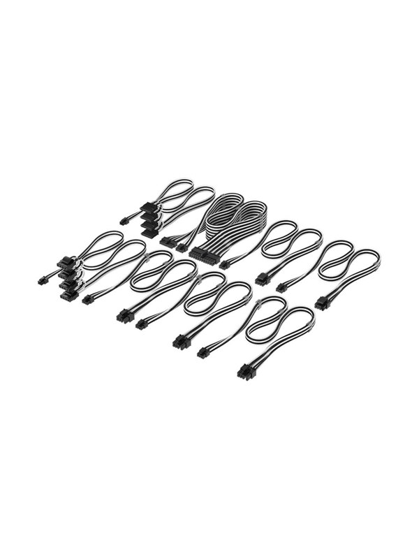 Corsair Elite Premium Individually Sleeved Type-5 PSU Cables Pro Kit - Svart/Hvit